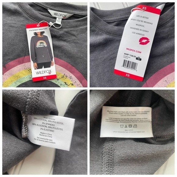 Wildfox Statement sweatshirt Charcoal Gray Easy Does It Graphic - Picture 4 of 9